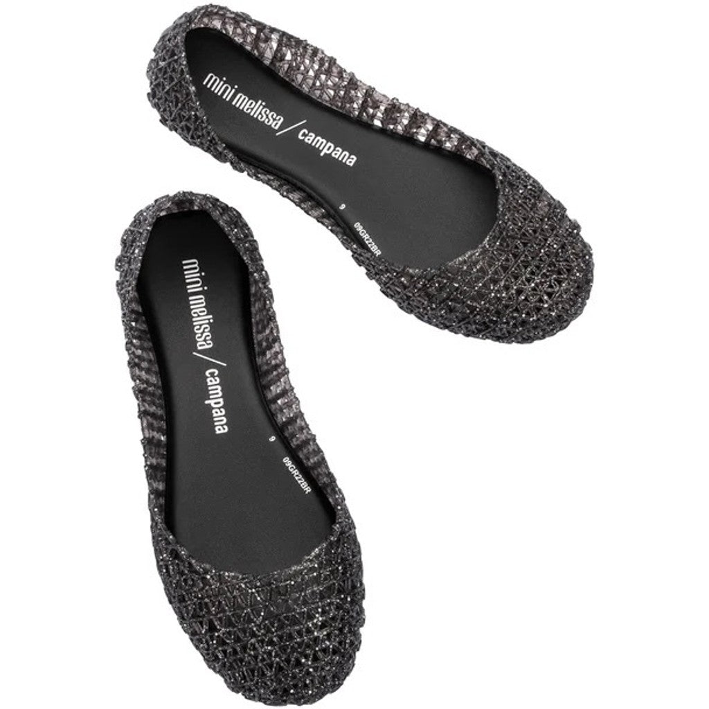 Melissa MELISSA CAMPANA PAPEL INF SANDAL AJ839 GLITTER BLACK